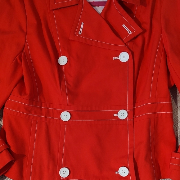 Bandolino Retro Orange Double-Breasted Jacket Size 12 - Picture 3 of 10